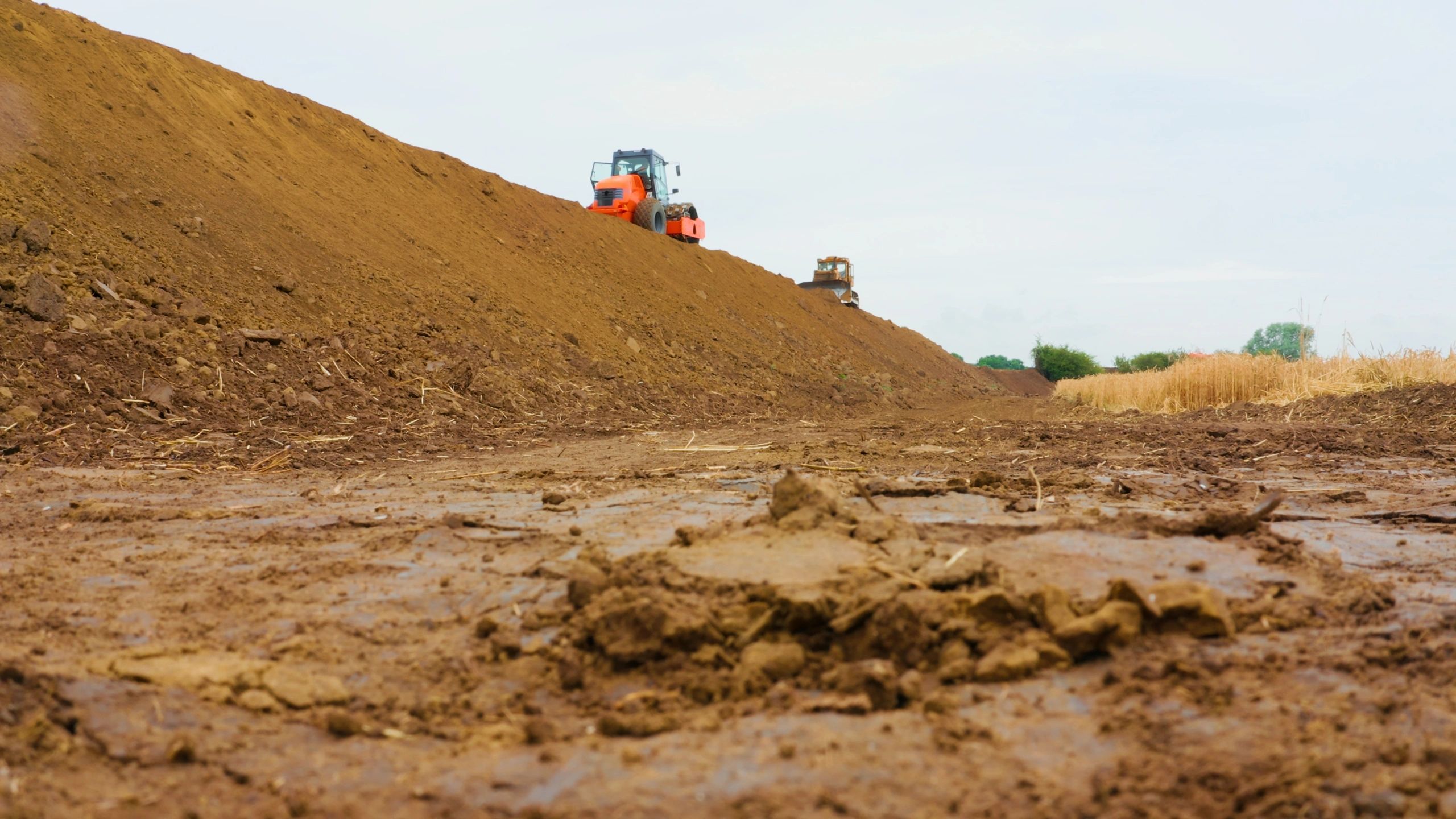 Heavy machinery working on a construction site
