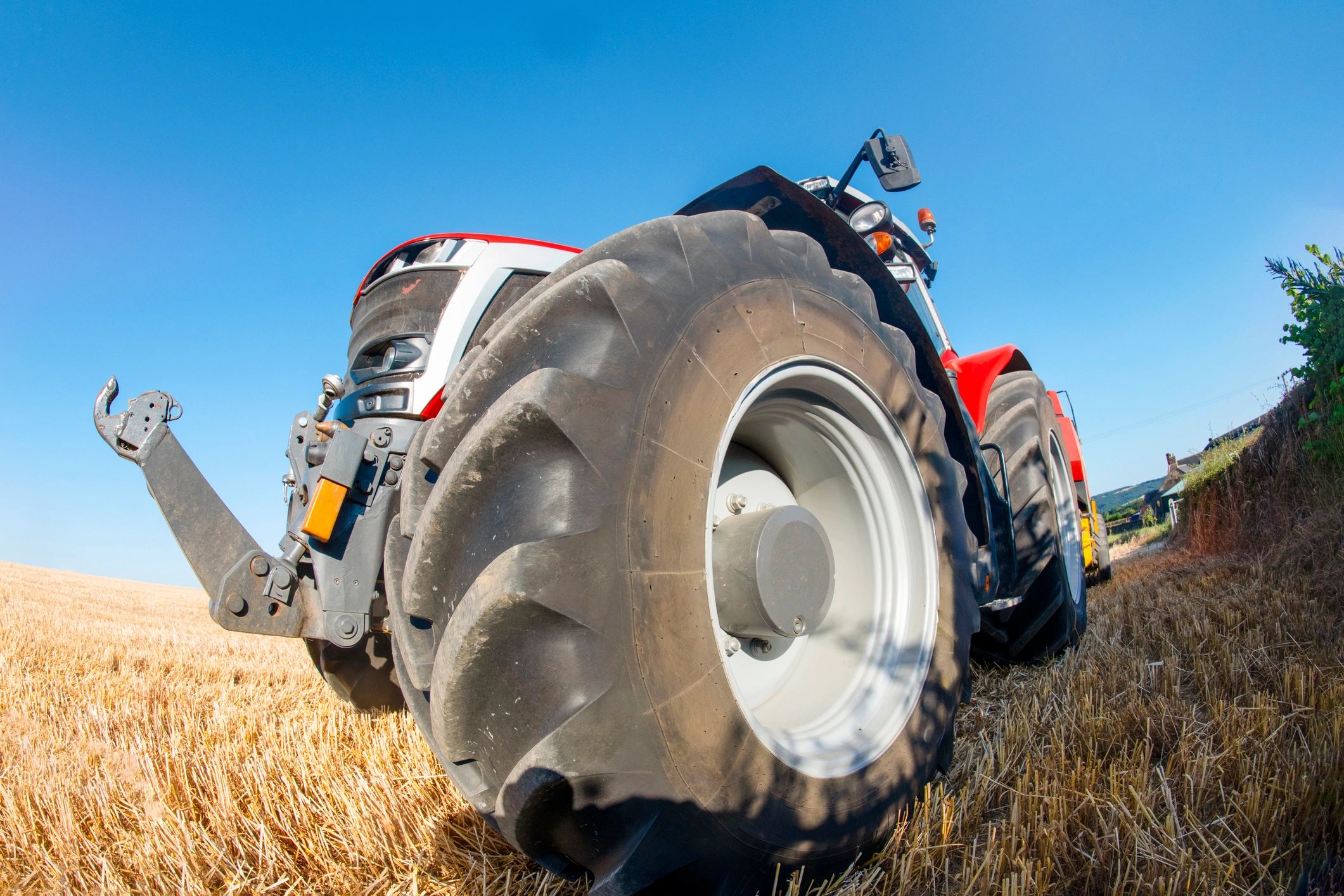 Tractor working in a field